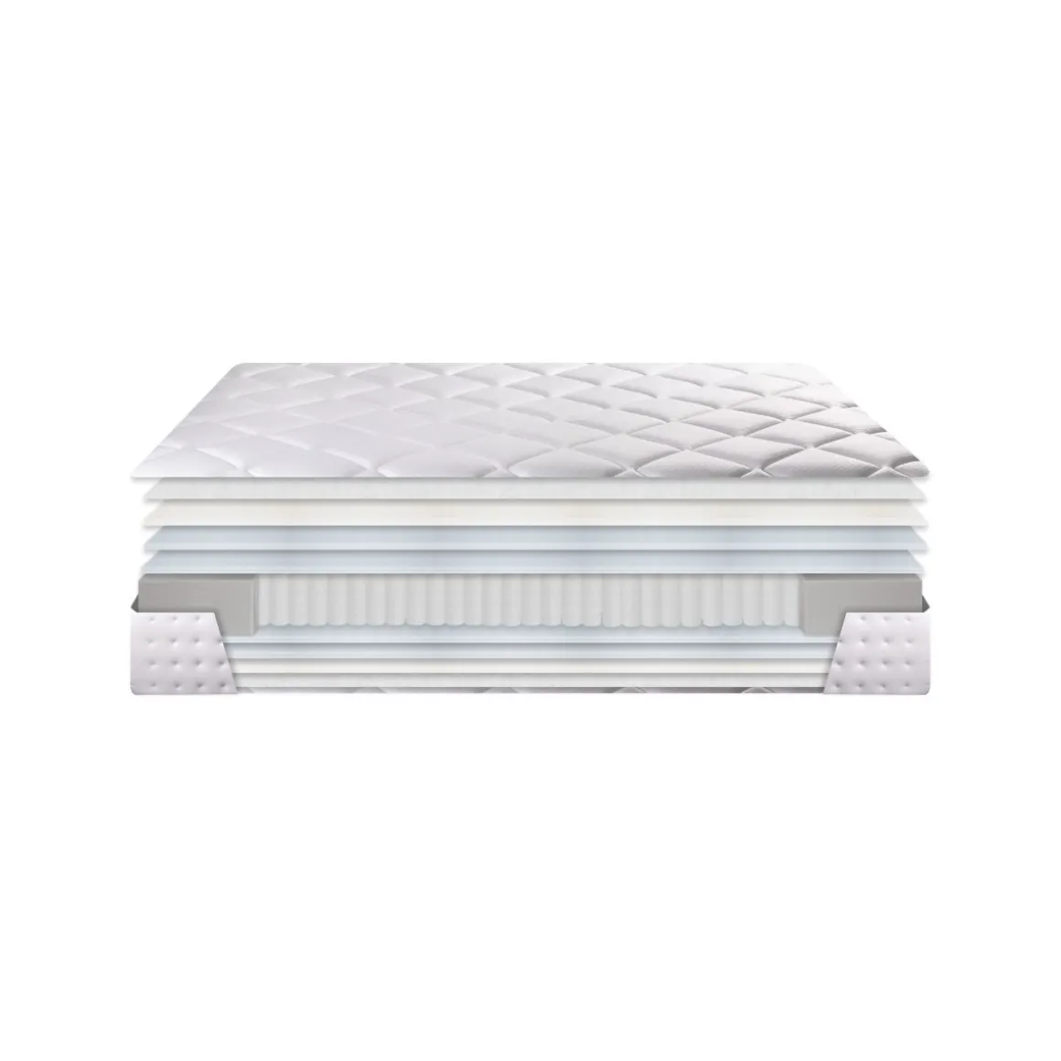 Colchón de muelles ensacados Perla tejido Stretch media-alta blanco 30 cm