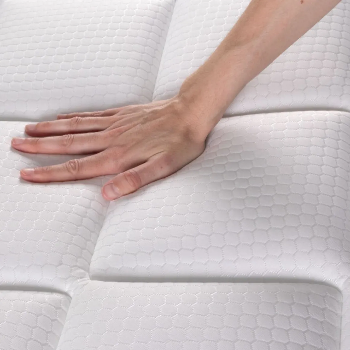Colchón de muelles ensacados Perla tejido Stretch media-alta blanco 30 cm