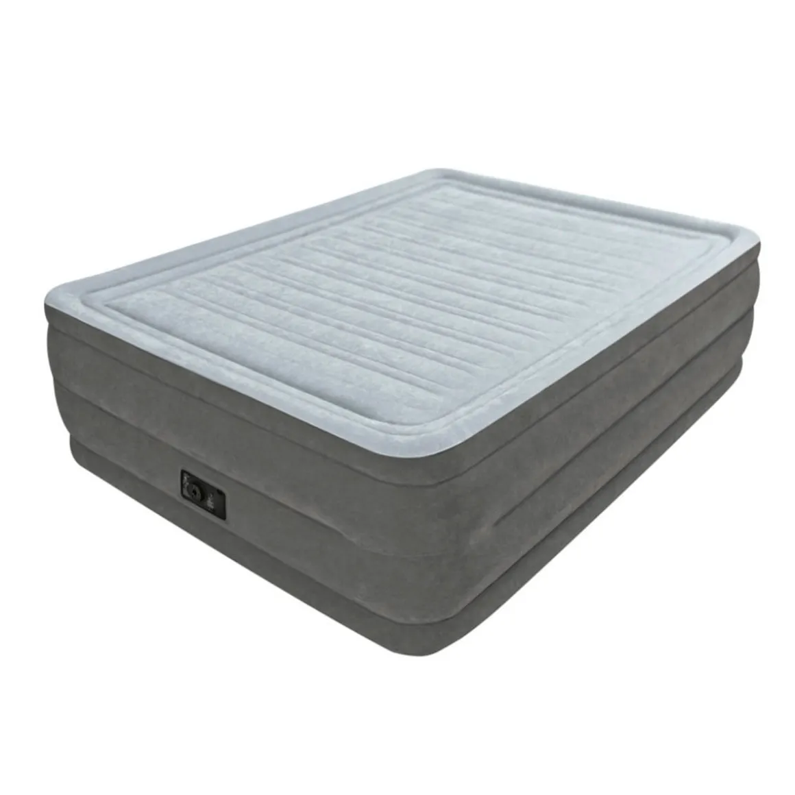 Colchón hinchable Dura-Beam Deluxe Comfort-Plush con bomba gris 56x152x203 cm