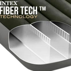 Colchón hinchable Intex Downy Full 2 personas bomba de pie gris 25x137x192 cm
