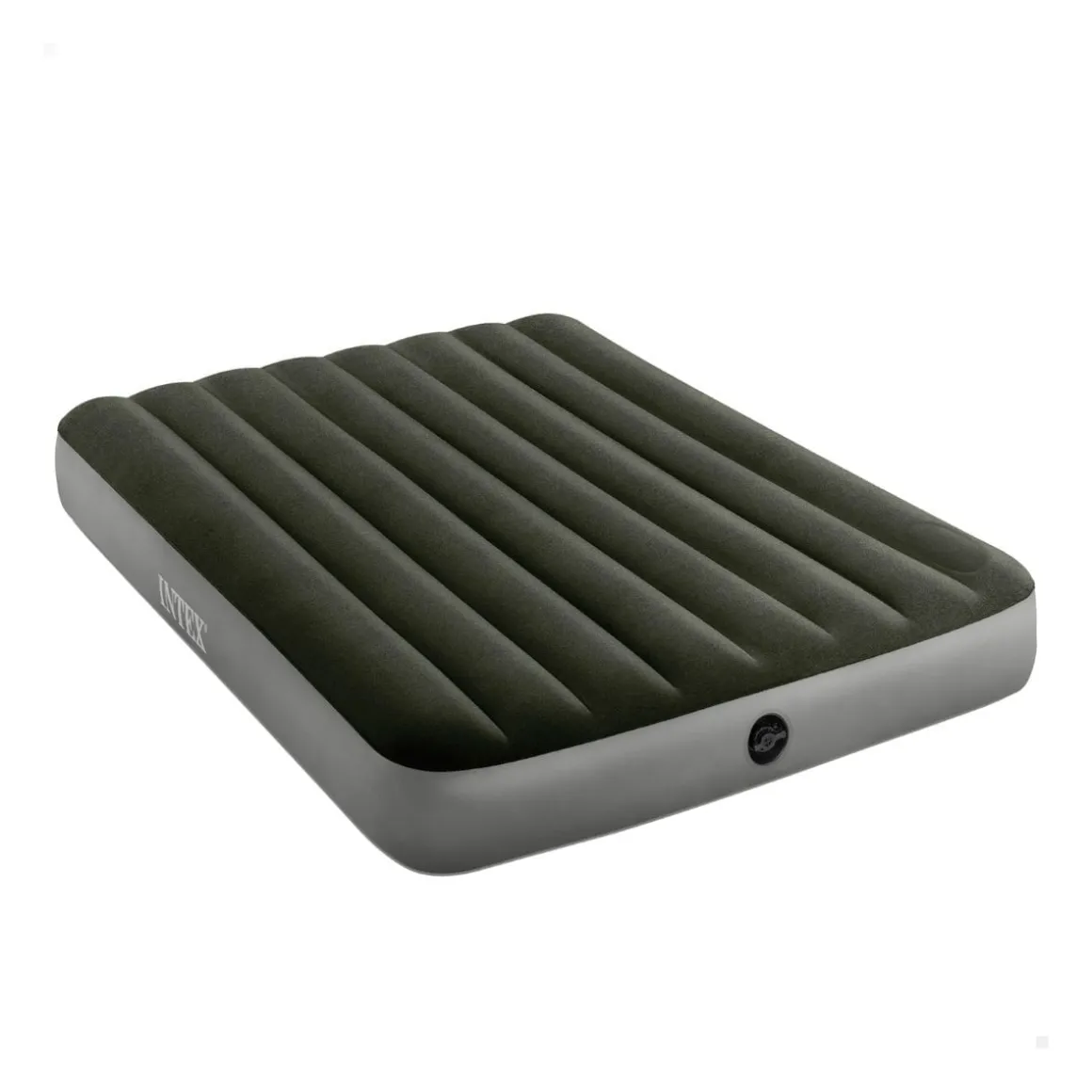 Colchón hinchable Intex Downy Full 2 personas bomba de pie gris 25x137x192 cm