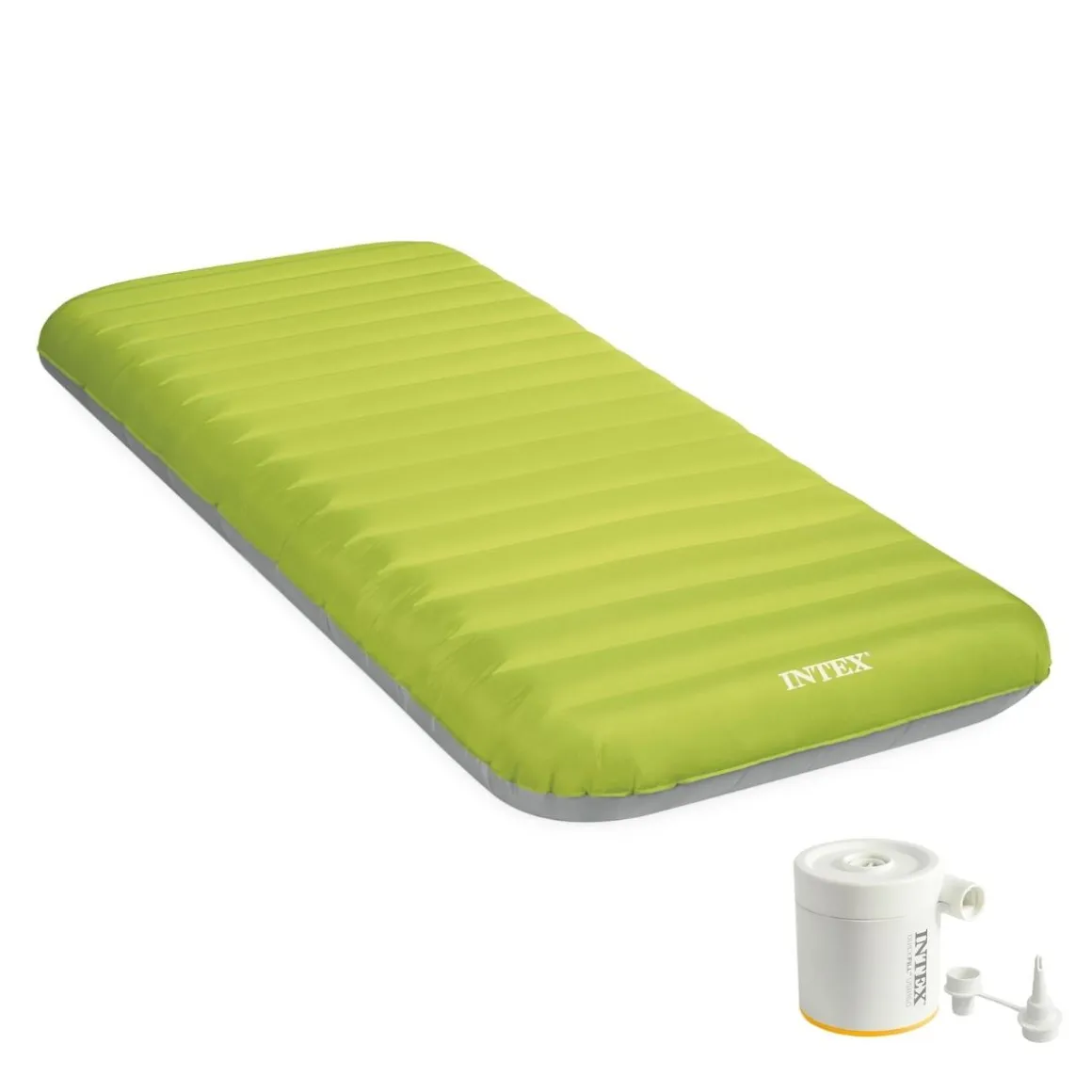 Colchón hinchable Intex TPU Camping Mat individual hinchador USB verde 17x76x191 cm