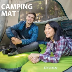 Colchón hinchable Intex TPU Camping Mat individual hinchador USB verde 17x76x191 cm