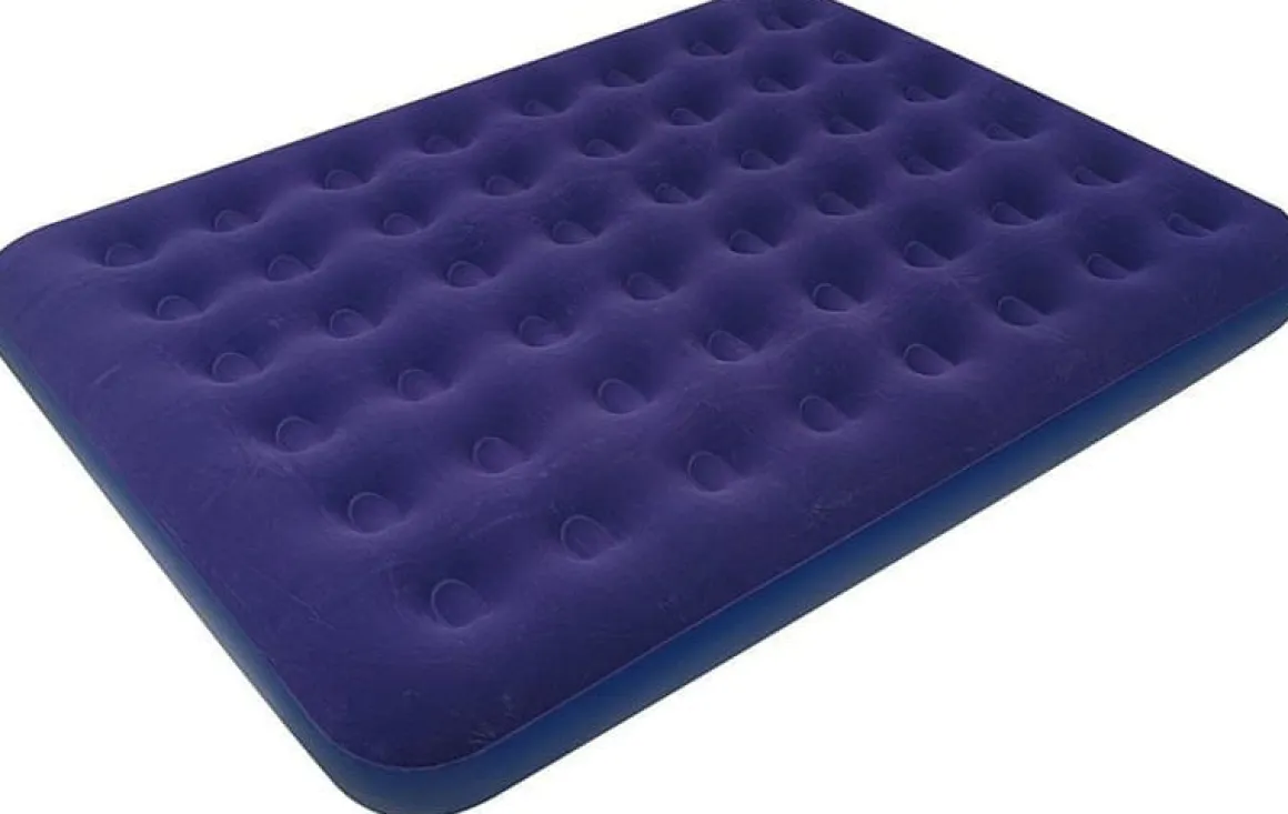 Colchón inflable flocado azul