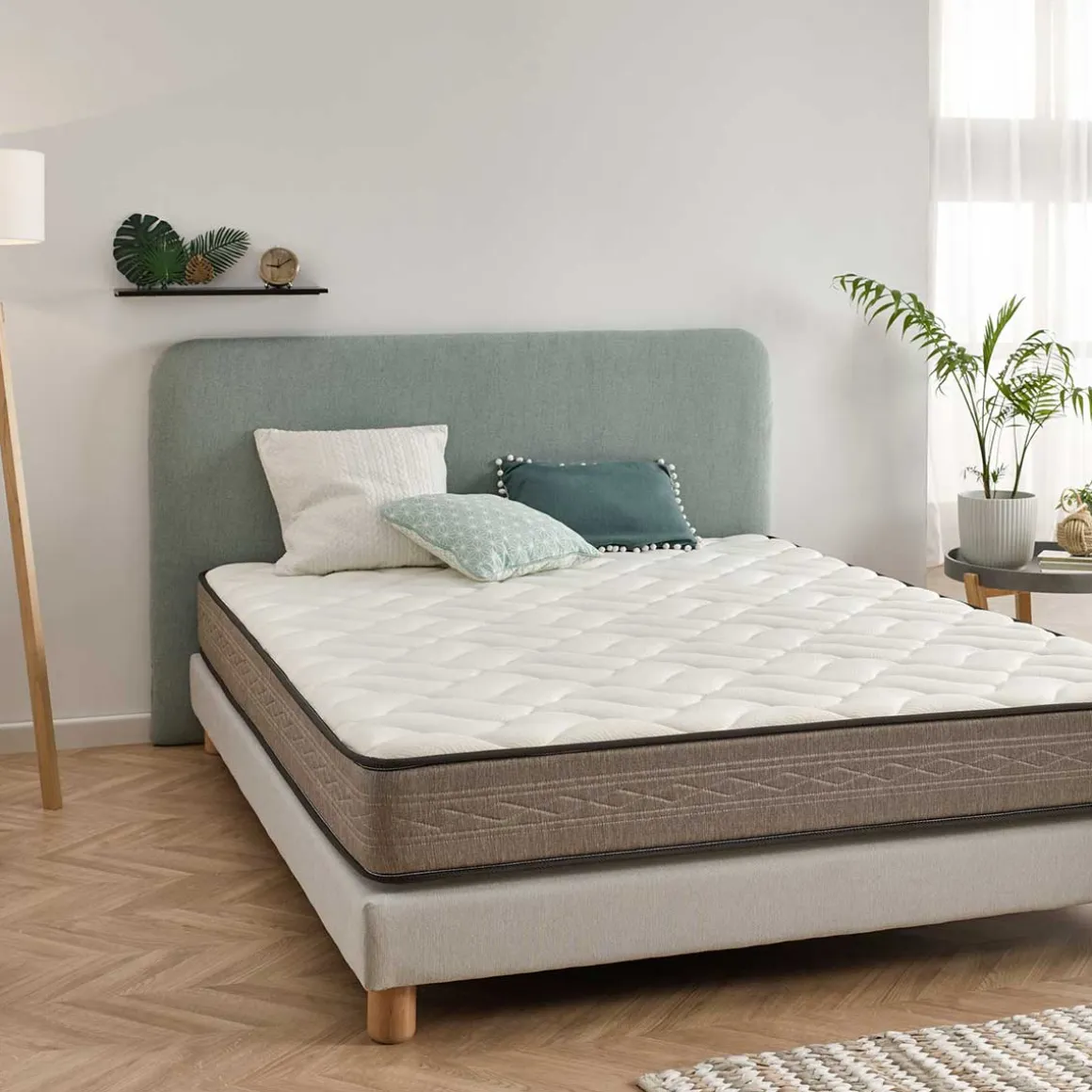 Colchón Luxury Bio Relax viscoelástica núcleo HR de alta densidad blanco