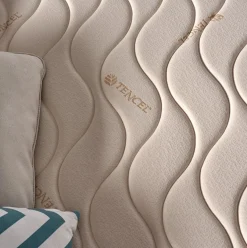Colchón viscoelástico Tencel núcleo micropartículas de carbono beige 20 cm