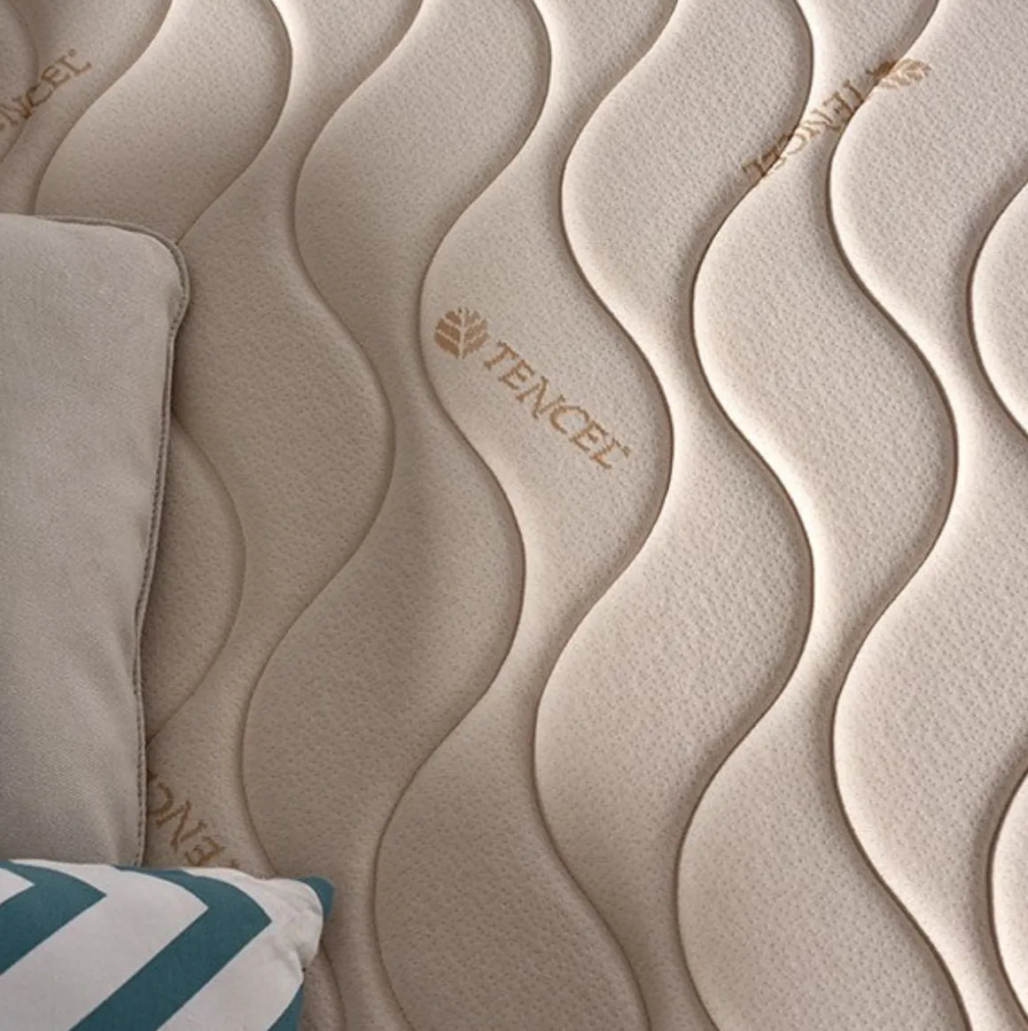 Colchón viscoelástico Tencel núcleo micropartículas de carbono beige 20 cm
