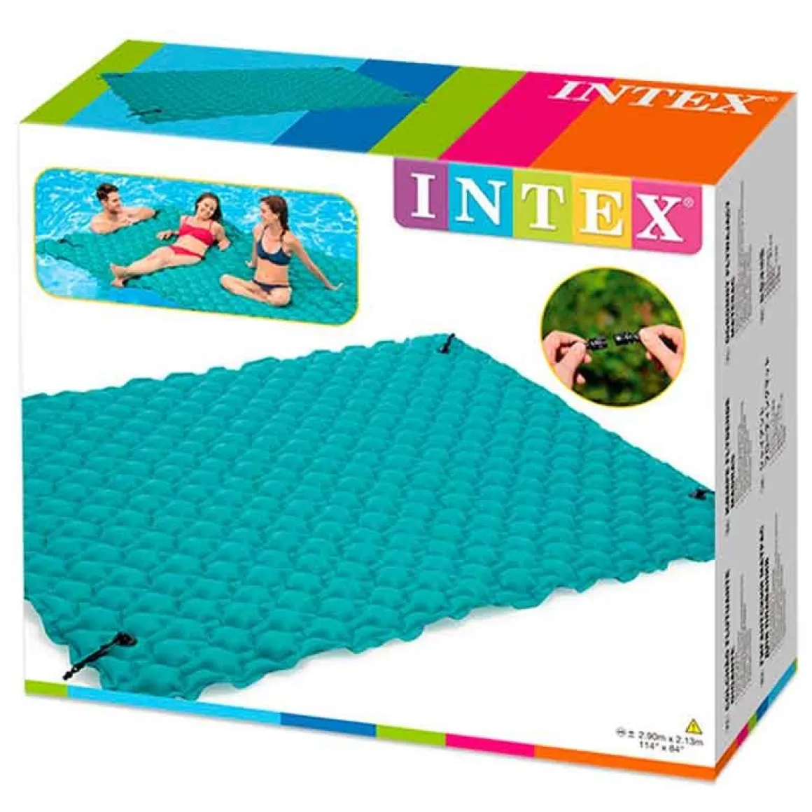 Colchoneta hinchable Intex para 3 personas turquesa 290x213 cm
