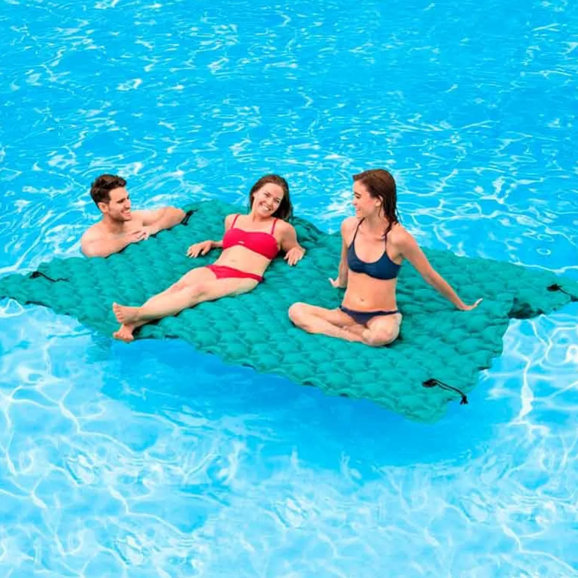Colchoneta hinchable Intex para 3 personas turquesa 290x213 cm