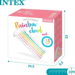 Colchoneta hinchable Rainbow Cloud Intex +14A blanco 25x180x86 cm