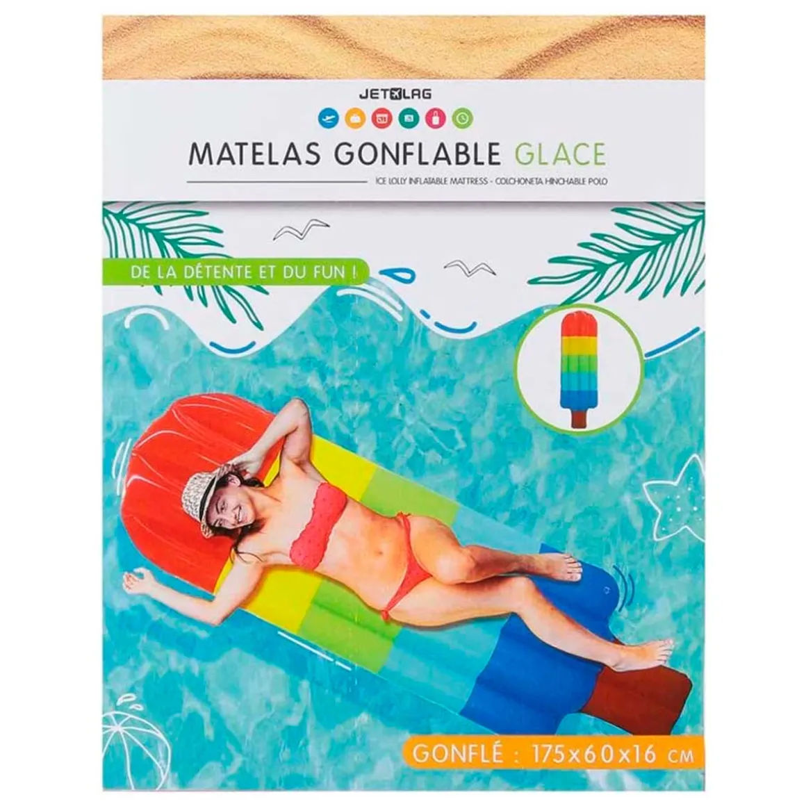 Colchoneta inflable Helado JetLag +6A multicolor 175 cm