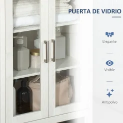 Columna de baño Austin Kleankin vitrina + estantes regulables blanco 162x53x30 cm