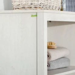 Columna de baño Austin Kleankin vitrina + estantes regulables blanco 162x53x30 cm