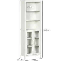 Columna de baño Austin Kleankin vitrina + estantes regulables blanco 162x53x30 cm