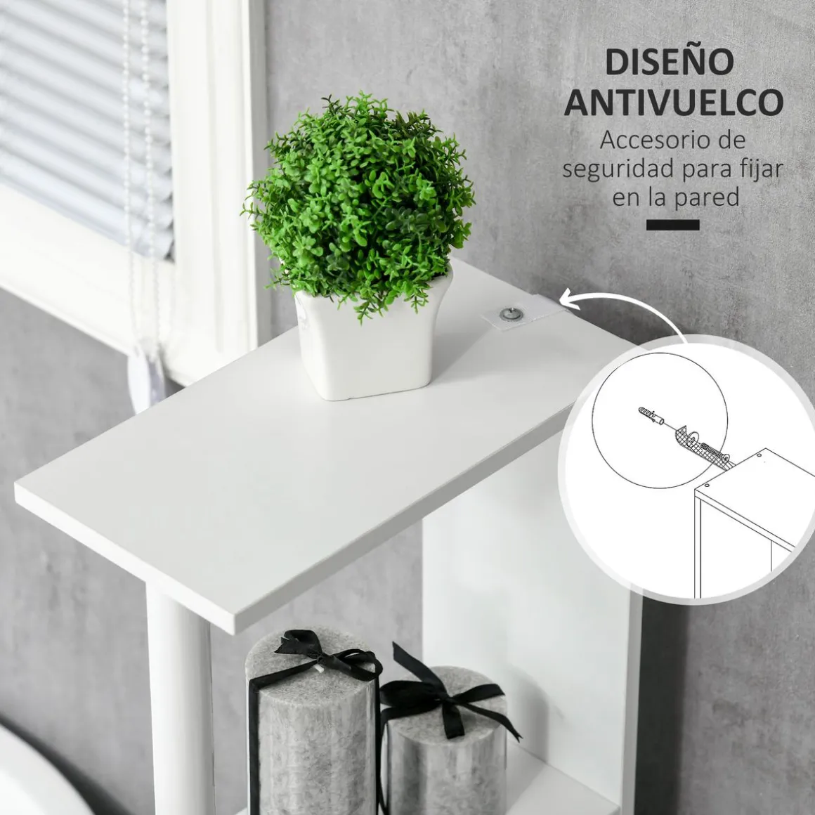 Columna de baño Dallas Kleankin 2 estantes + 2 armarios 118x29,8x15,2 cm