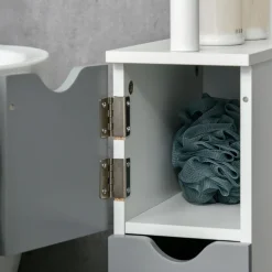 Columna de baño Dallas Kleankin 2 estantes + 2 armarios 118x29,8x15,2 cm