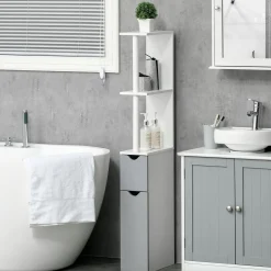Columna de baño Dallas Kleankin 2 estantes + 2 armarios 118x29,8x15,2 cm