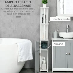 Columna de baño Dallas Kleankin 2 estantes + 2 armarios 118x29,8x15,2 cm
