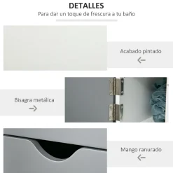 Columna de baño Dallas Kleankin 2 estantes + 2 armarios 118x29,8x15,2 cm