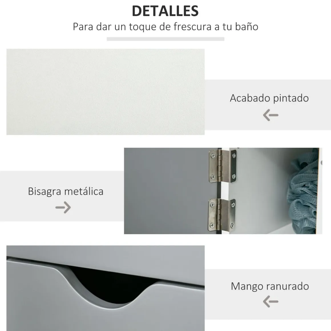 Columna de baño Dallas Kleankin 2 estantes + 2 armarios 118x29,8x15,2 cm