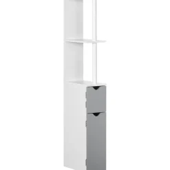 Columna de baño Dallas Kleankin 2 estantes + 2 armarios 118x29,8x15,2 cm