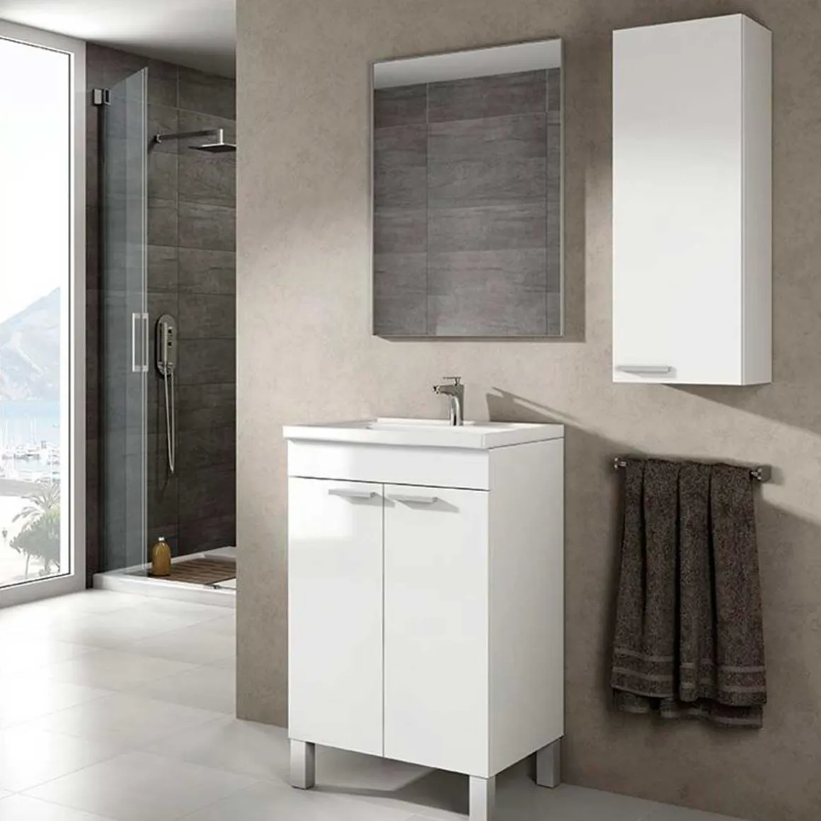 Columna de baño Koncept 1 puerta blanco 85x30x25 cm