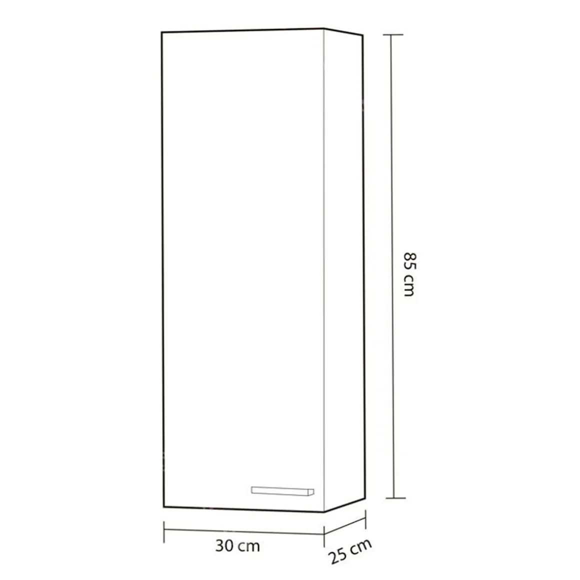 Columna de baño Koncept 1 puerta blanco 85x30x25 cm