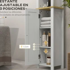 Columna de baño Monte Kleankin con puerta y 3 estantes blanco/natural 165x34x23 cm