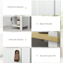 Columna de baño Monte Kleankin con puerta y 3 estantes blanco/natural 165x34x23 cm