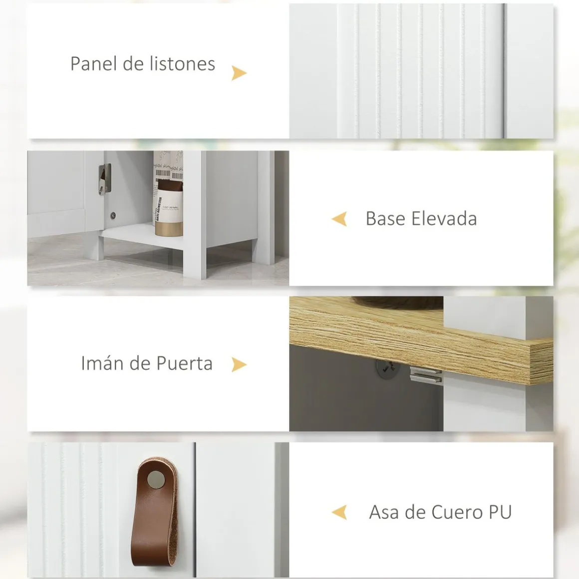 Columna de baño Monte Kleankin con puerta y 3 estantes blanco/natural 165x34x23 cm