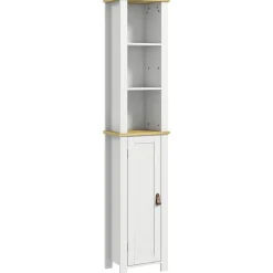 Columna de baño Monte Kleankin con puerta y 3 estantes blanco/natural 165x34x23 cm