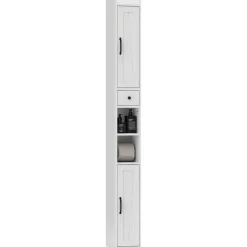 Columna de baño Over Homcom 2 puertas con portarrollos 185x20x20 cm