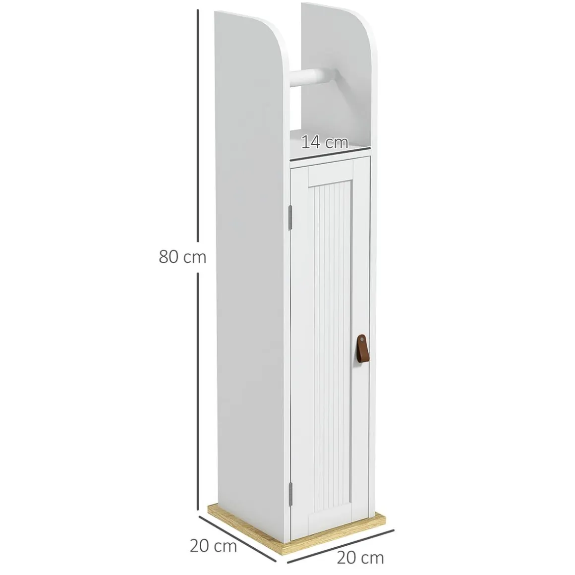 Columna portarrollos Siena Kleankin con puerta blanco 80x20x20 cm