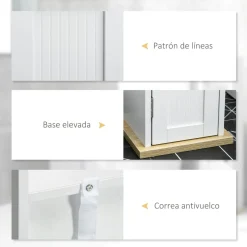 Columna portarrollos Siena Kleankin con puerta blanco 80x20x20 cm