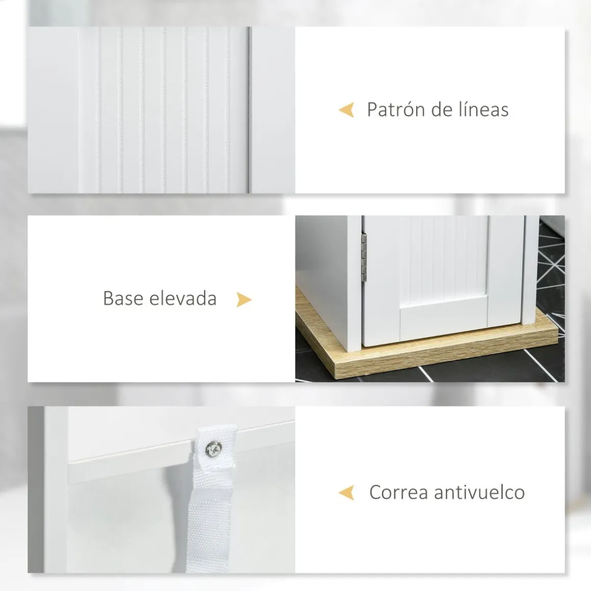 Columna portarrollos Siena Kleankin con puerta blanco 80x20x20 cm