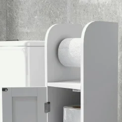 Columna portarrollos Siena Kleankin con puerta blanco 80x20x20 cm