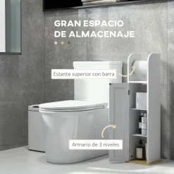Columna portarrollos Siena Kleankin con puerta blanco 80x20x20 cm
