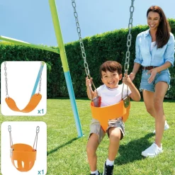 Columpio individual Intex infantil 1-10A verde/azul 200x170x235 cm