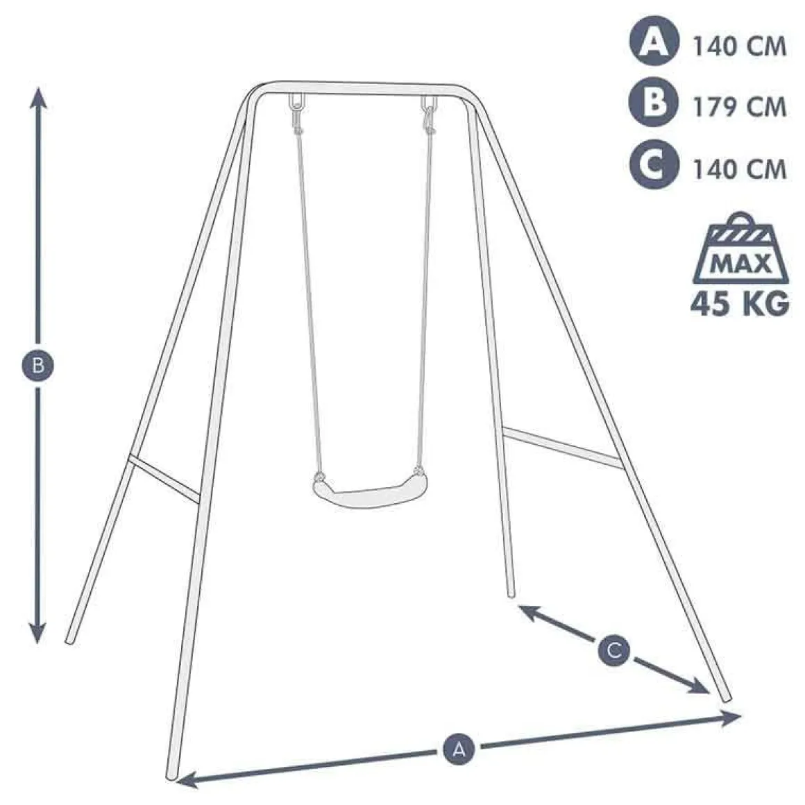 Columpio infantil Aktive Sports +3A verde 179x140x140 cm