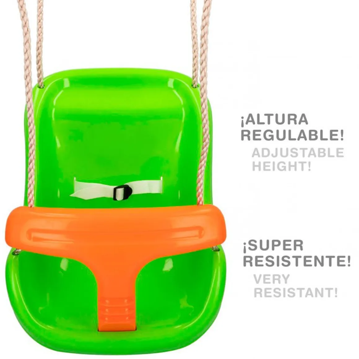 Columpio Infantil Cb Toys Doble Sistema De Seguridad 10m Naranja Verde 50 37 42 5 Cm