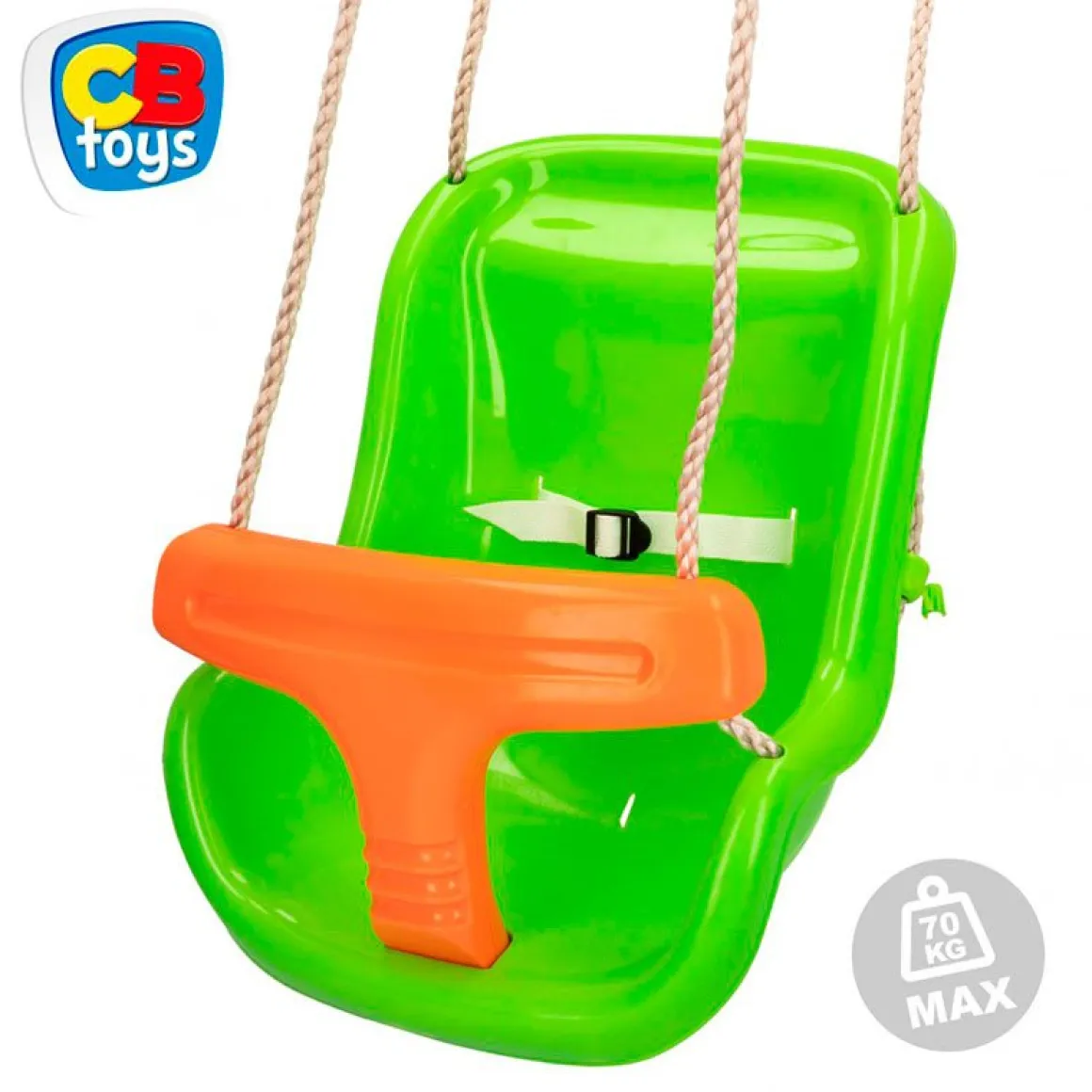 Columpio Infantil Cb Toys Doble Sistema De Seguridad 10m Naranja Verde 50 37 42 5 Cm