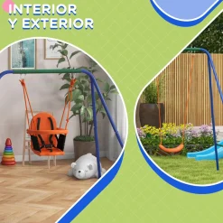 Columpio Speed Outsunny silla 2 en 1 +6M multicolor 182x180x160 cm