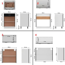 Composición de cocina Isabela 4 piezas 140 cm