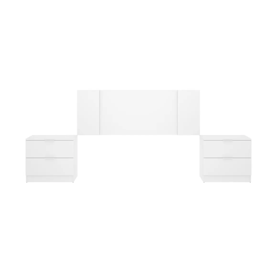 Composición de dormitorio Flow 2 mesitas con cabecero blanco 96x240,8x34,2 cm
