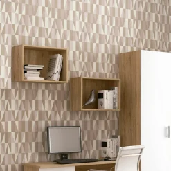 Composición de dormitorio Champion 05 cama nido + armario + escritorio + 3 estantes cambria/blanco