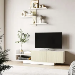 Composición de salón Antares Homcom con estantería natural