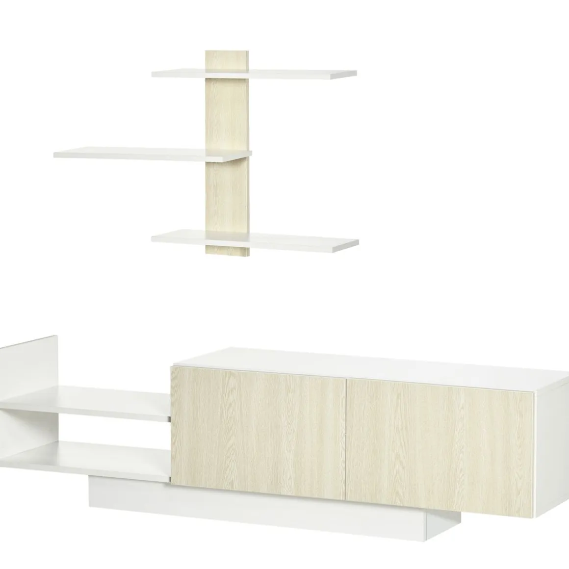 Composición de salón Antares Homcom con estantería natural