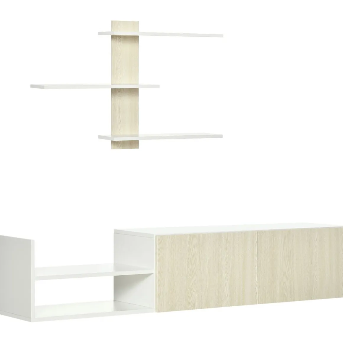 Composición de salón Antares Homcom con estantería natural