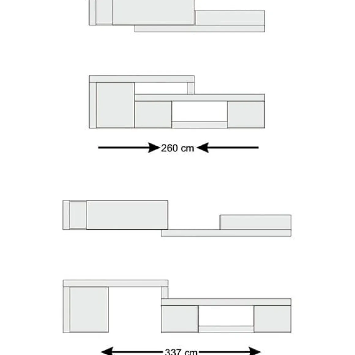 Composición de salón Argos Extend 2 293 cm natural/blanco mate