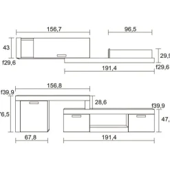 Composición de salón Argos Extend 2 293 cm natural/blanco mate